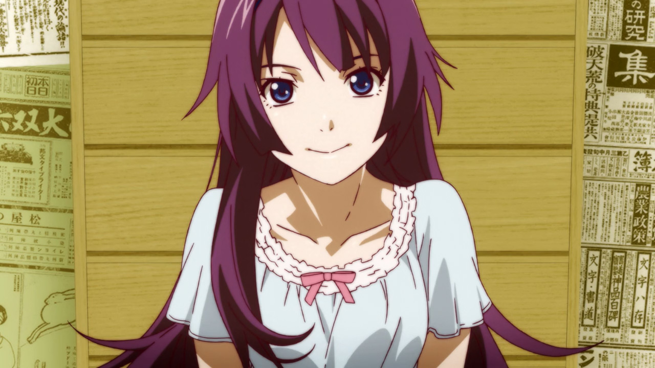 Hitagi Senjougahara Bakemonogatari anime long hair