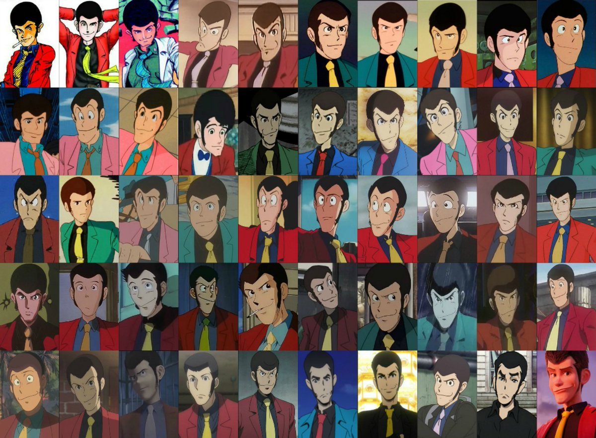 Character hi ai. Lupin 3. Люпен III Эволюция. Люпен третий логотип. Изменение персонажей.