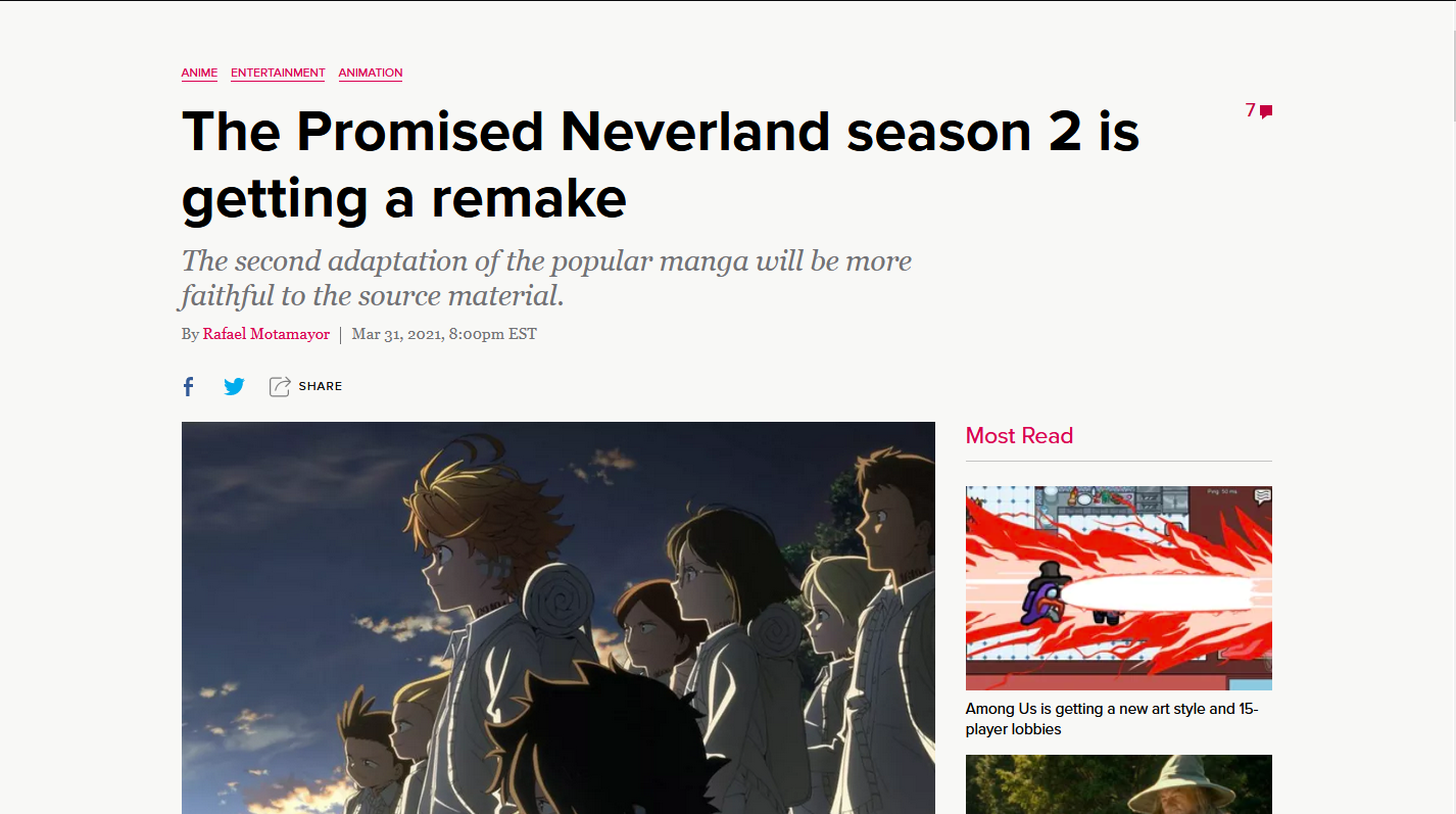 Anime Trending - 【The Promised Neverland Season 2 - NEW