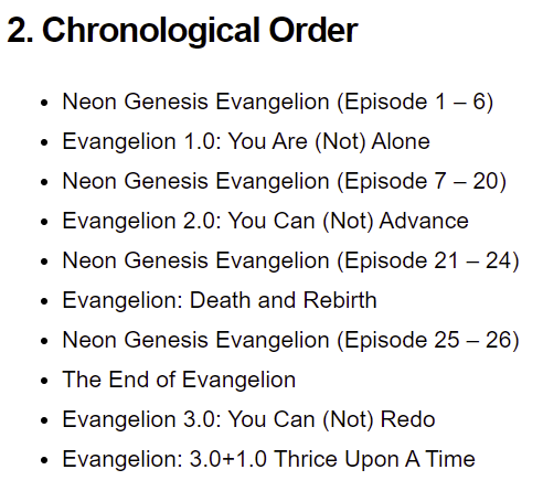 Evangelion】All titles in chronological order 