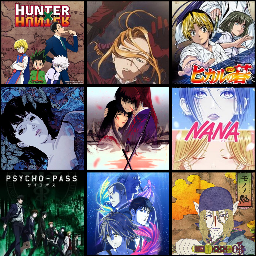 Rate my wild, incohesive 3x3 of anime/manga : r/MyAnimeList