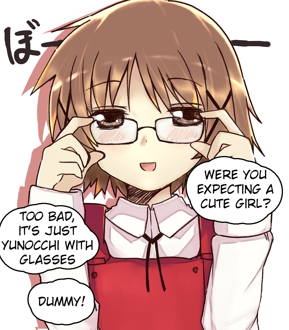 Yunocchi holding some glasses, did you expect something else?