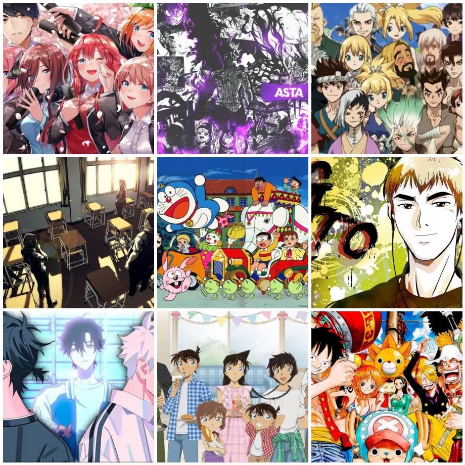 My anime 3x3, the middle one is the GOAT : r/MyAnimeList