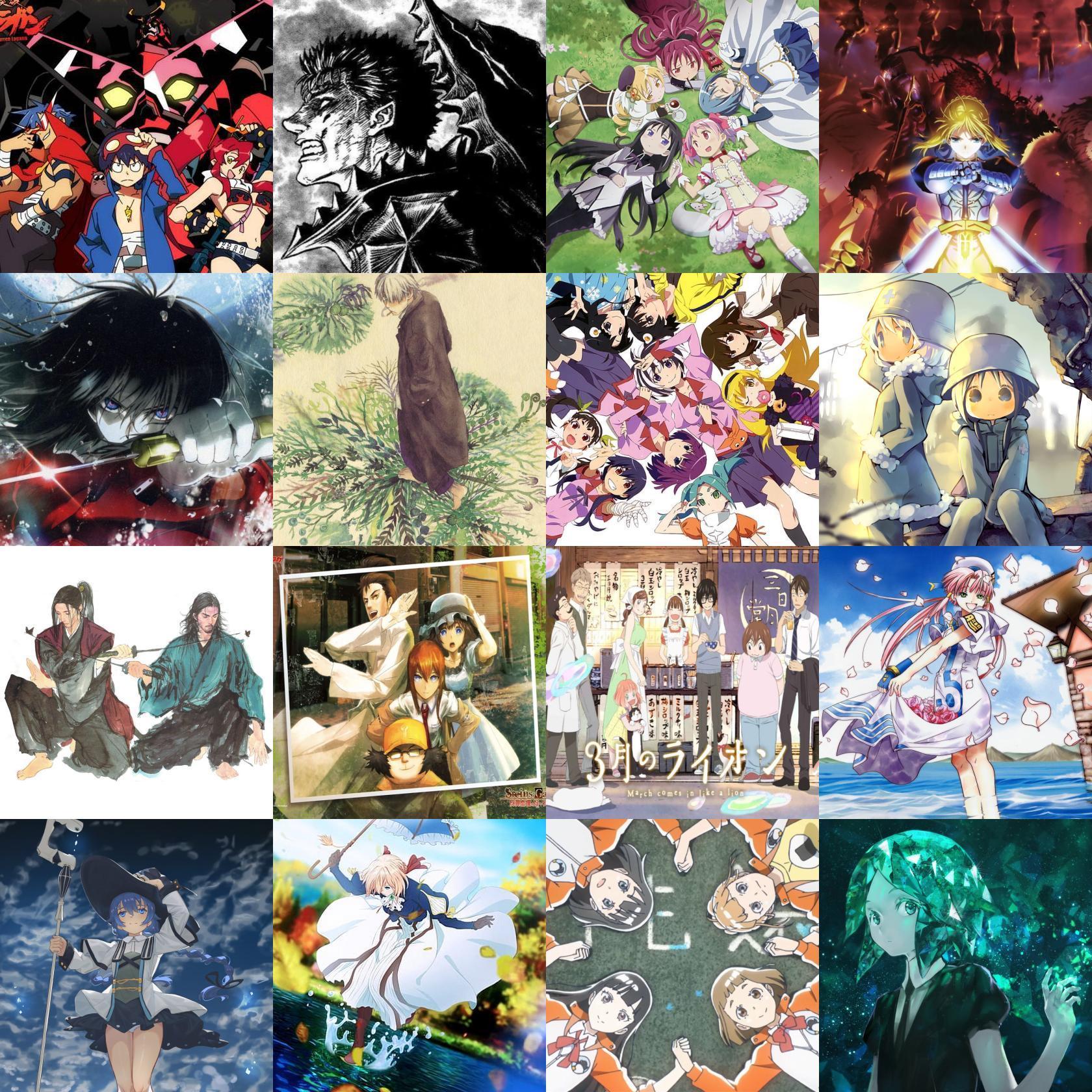 My 3x3 after watching anime for 7 years, let me know your thoughts! : r/ MyAnimeList