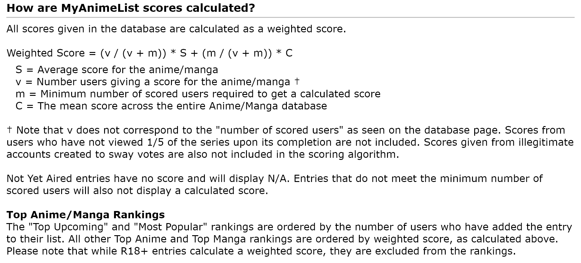 ACTUAL MAL RANKINGS v2 (New Algorithm) - Forums - MyAnimeList.net