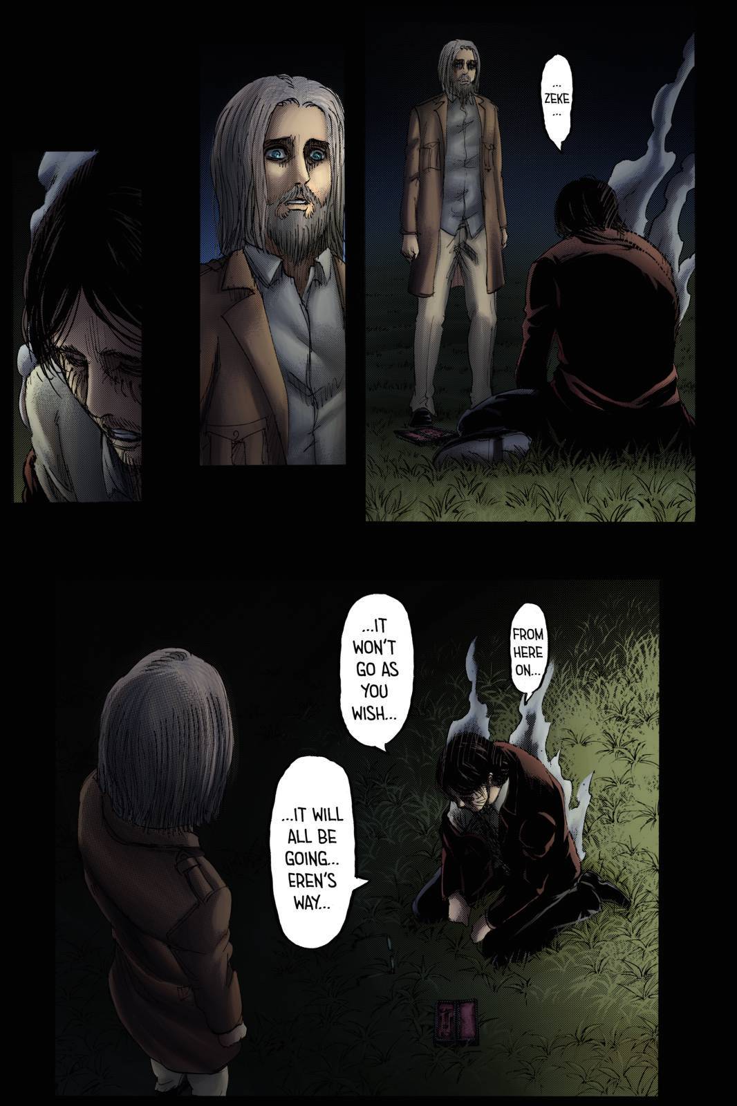 What did Eren Yeager tell Grisha Yeager with his Titan ability to