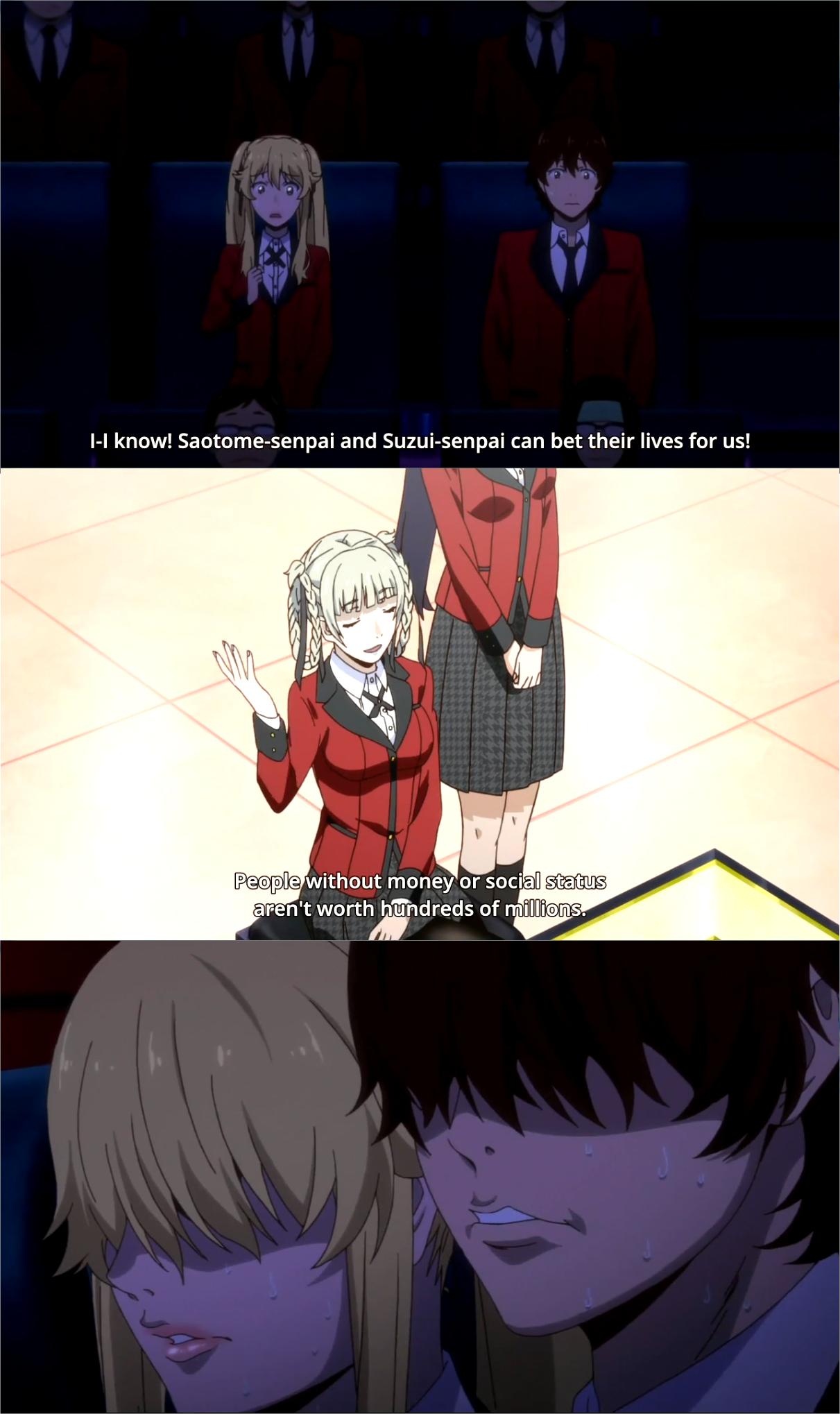 I was almost thinking Yumeko really cared about her loyal friend. Wrong,  says the anime. : r/Kakegurui