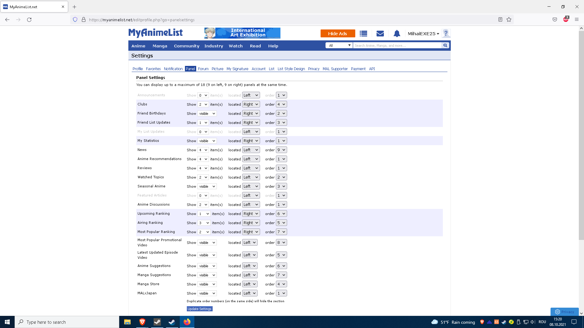 Panel Problem - Forums - MyAnimeList.net