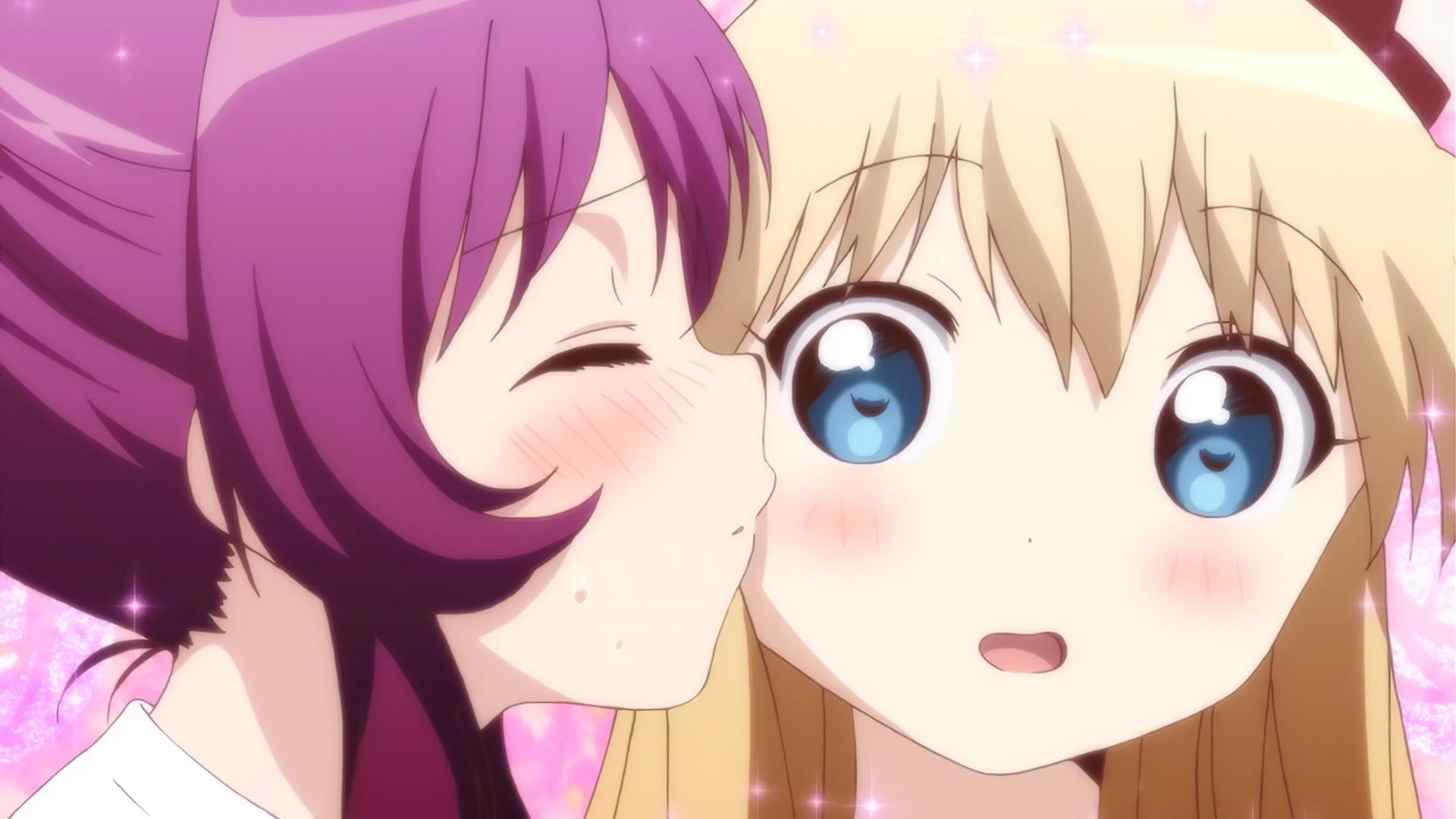 Yuru Yuri аниме поцелуй