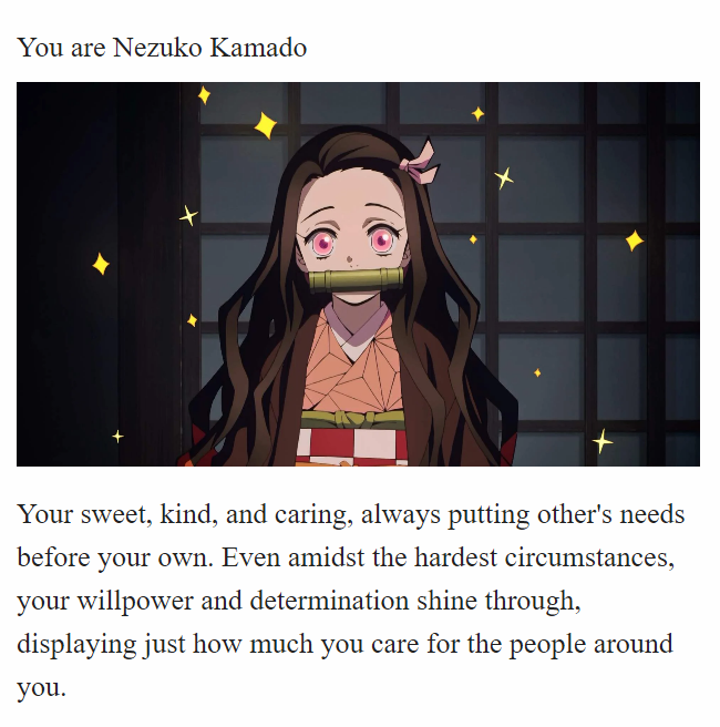 I did a Demon Slayer Quiz