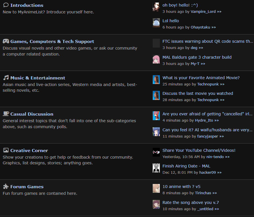Merging some of the forum categories - Forums - MyAnimeList.net