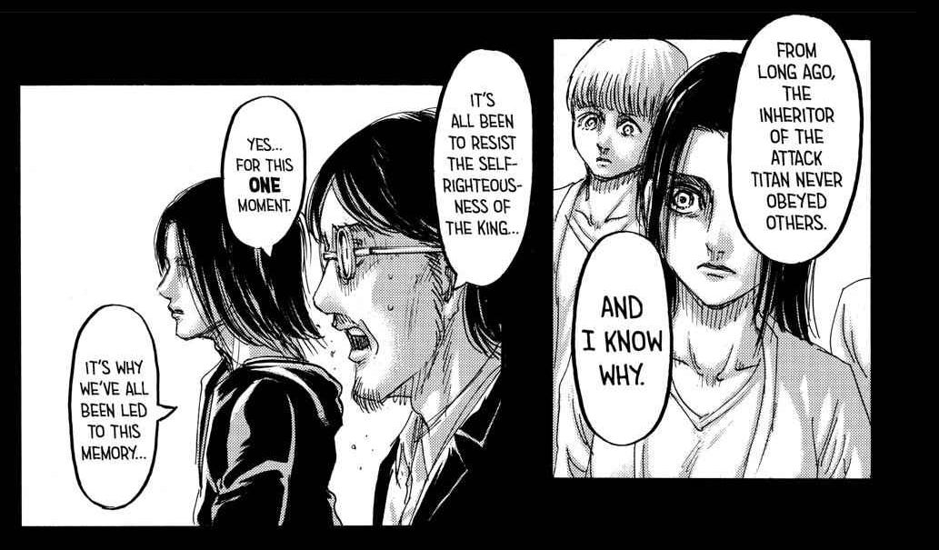 Will we ever see what memories Eren showed Grisha, to convince Grisha to  pass the AT&FT to Eren? : r/ANRime