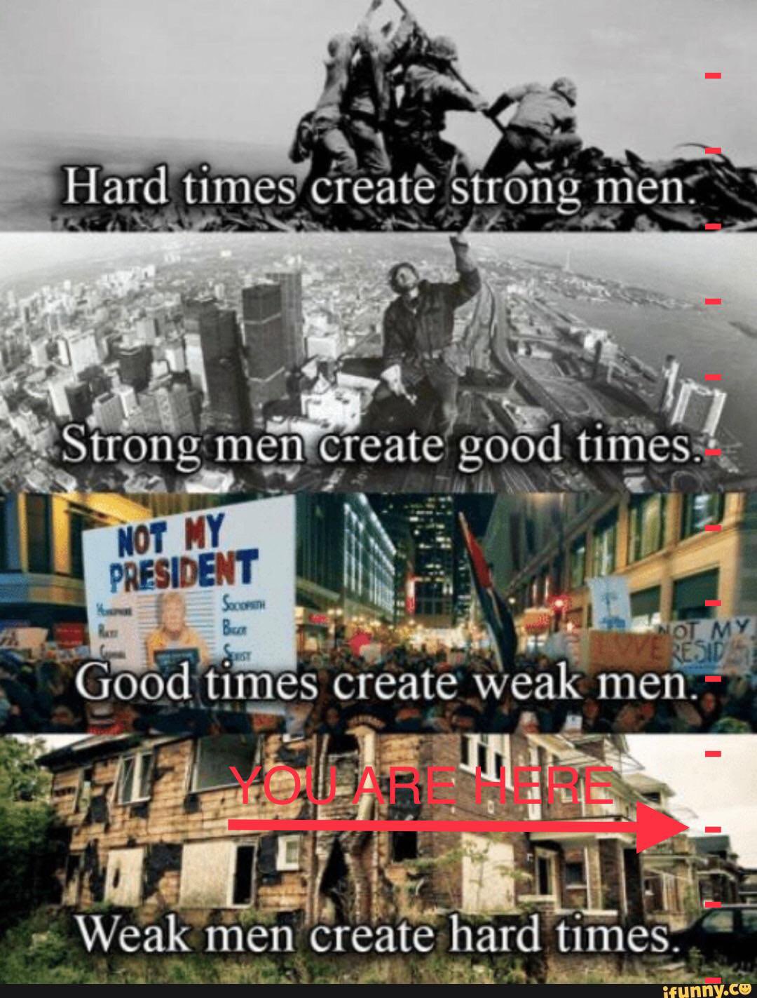 Hard times do not create Strong men Forums