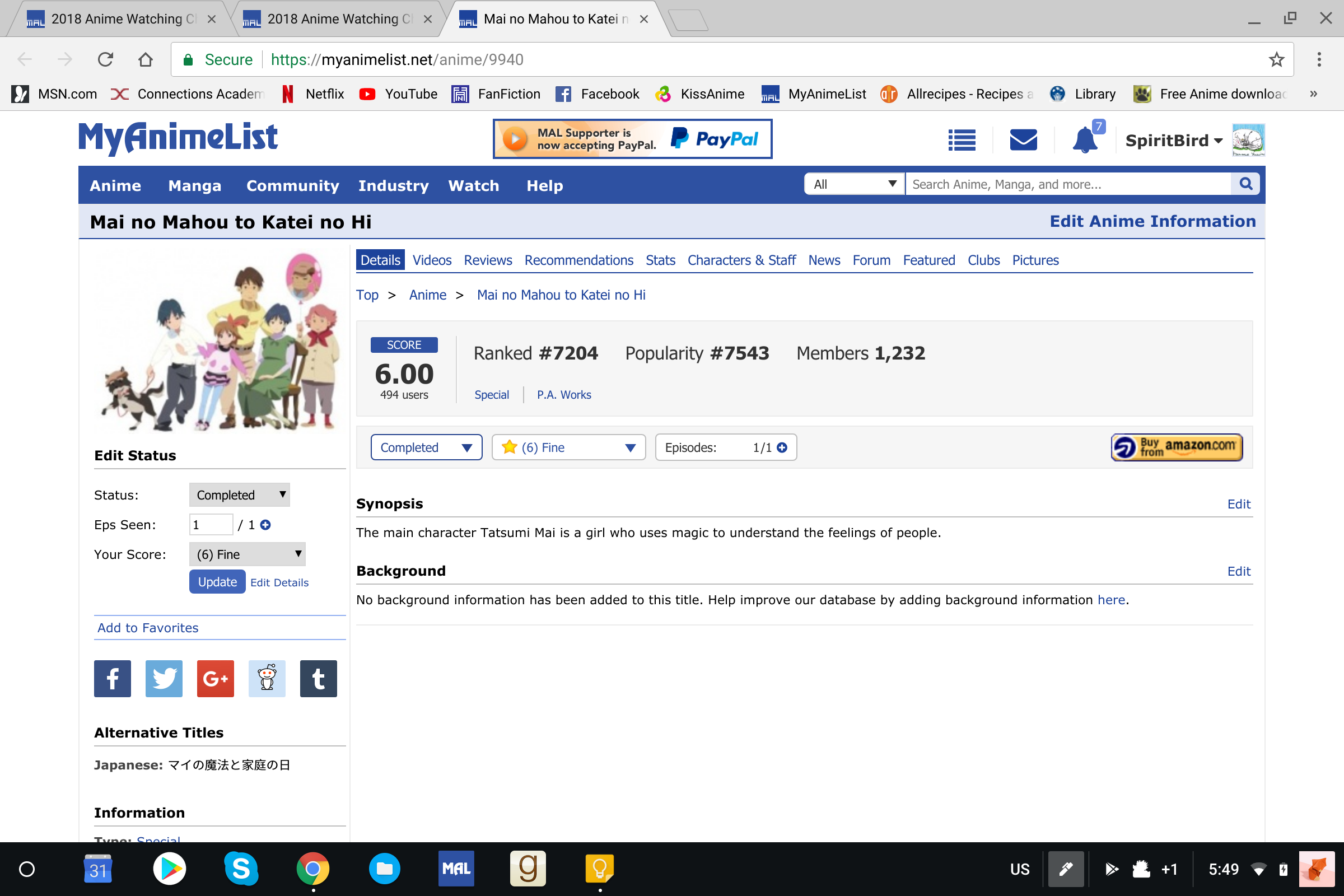 2018 Anime Watching Challenge Sign Up 1936 Forums Myanimelist Net