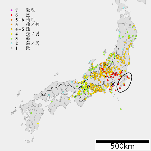 Карта землетрясений в японии