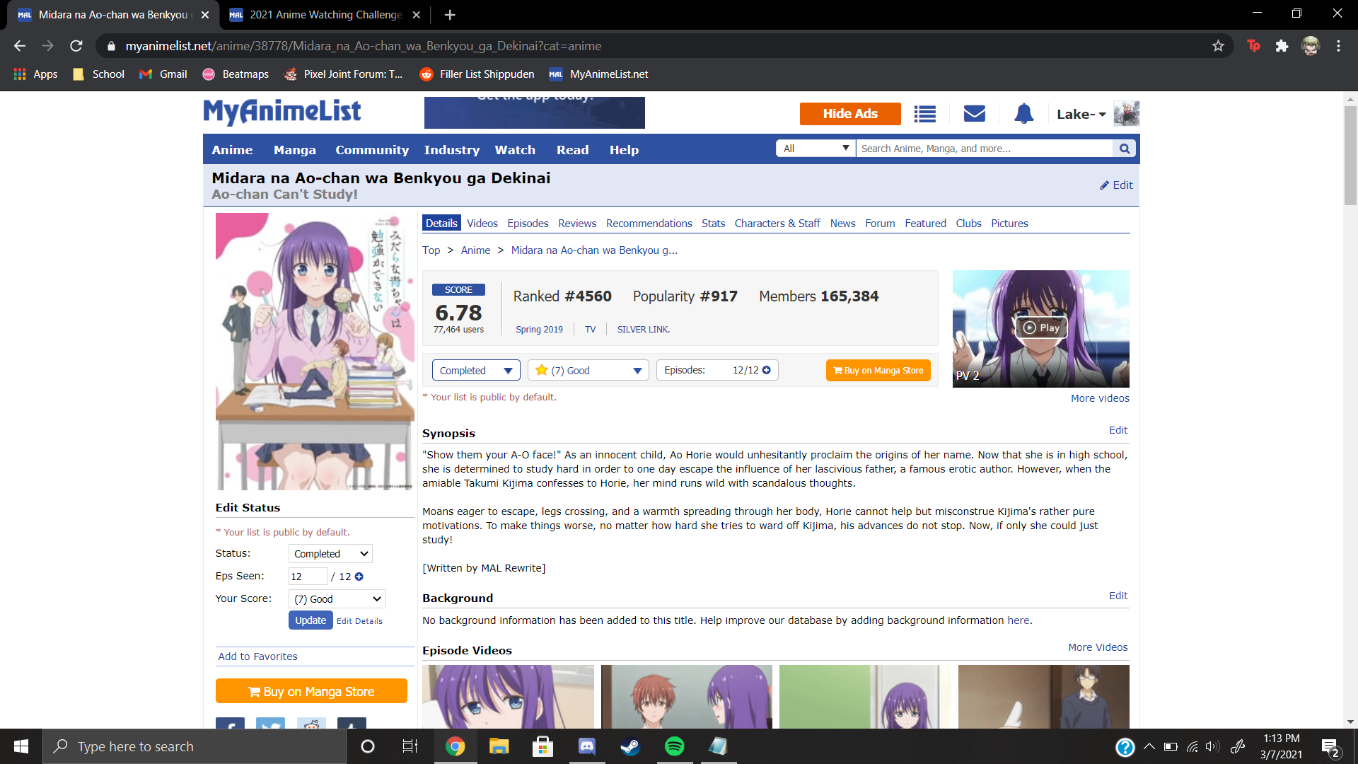 2021 Anime Watching Challenge Sign Up Open Until Nov 30 100 Forums Myanimelist Net