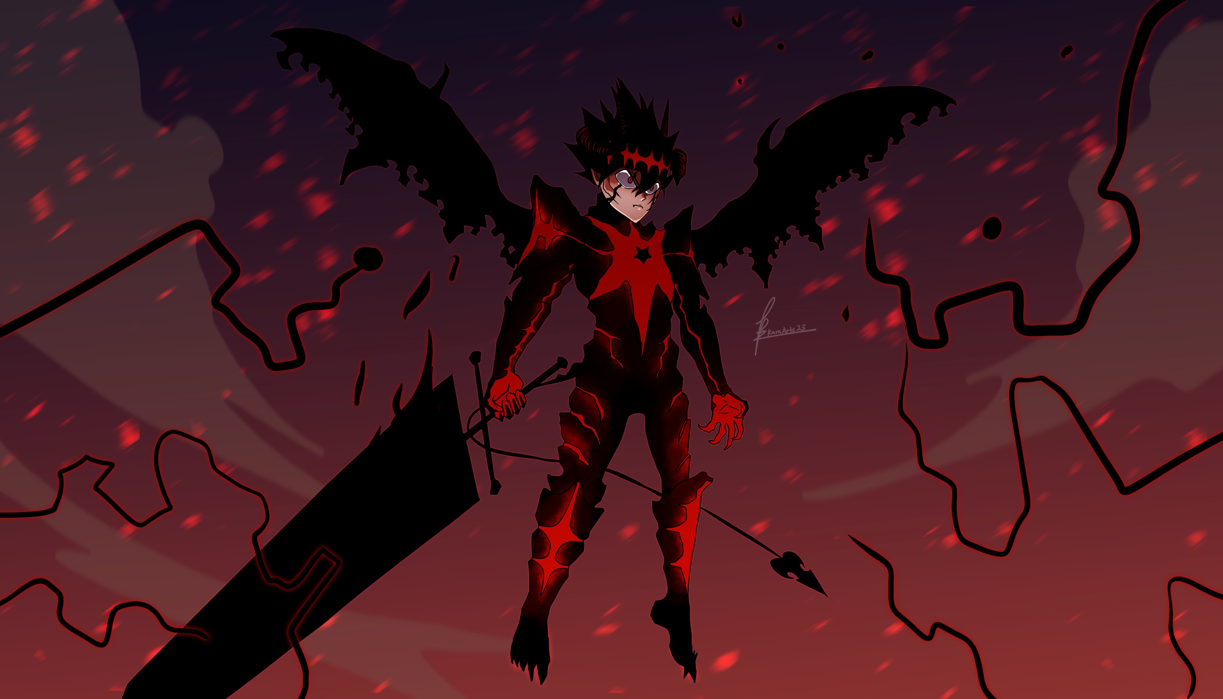 Red and Black: Asta Union Mode! Fanart/Wallpaper that I made : r