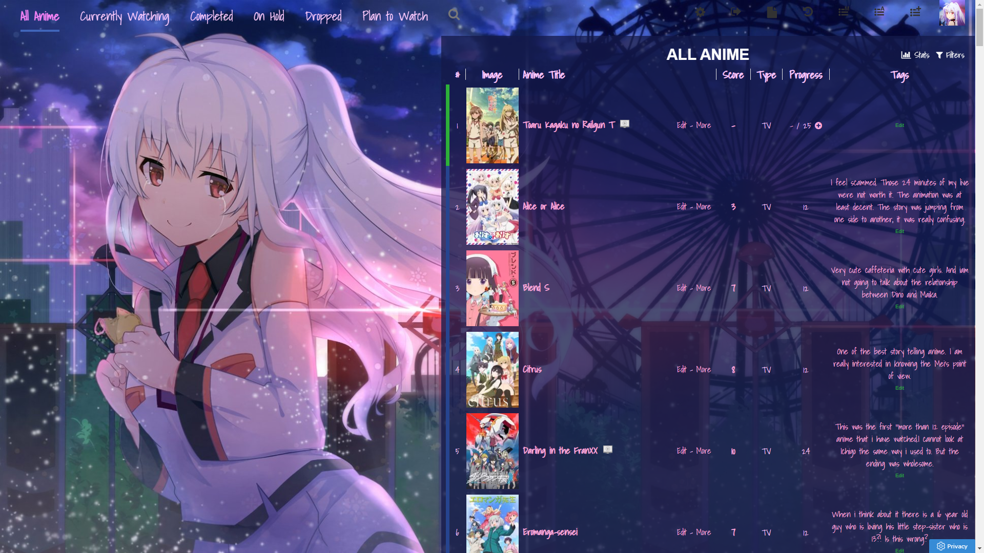 CSS - MODERN] ⭐️ Plastic Memories layout by Frajer_9 - Forums