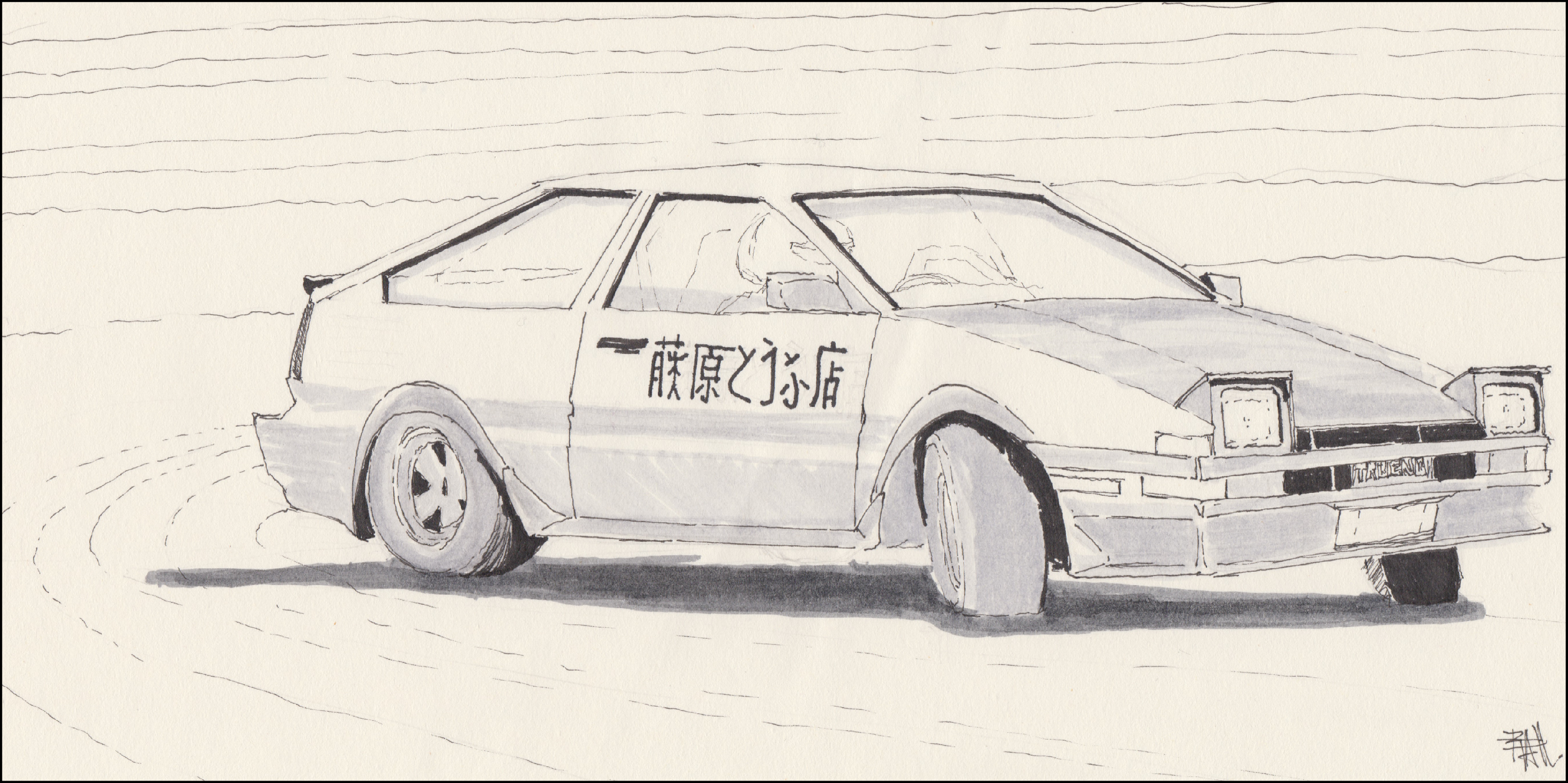 Initial D Toyota Ae86 Sketch Time Lapse Forums Myanimelist Net