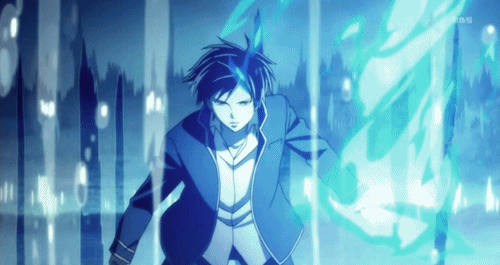 Anime Fire Users Rei Oogami GIF from Code: Breaker