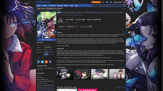 [ USERSTYLES & DARK THEMES ] All MyAnimeList Themes * REPAIRED ...