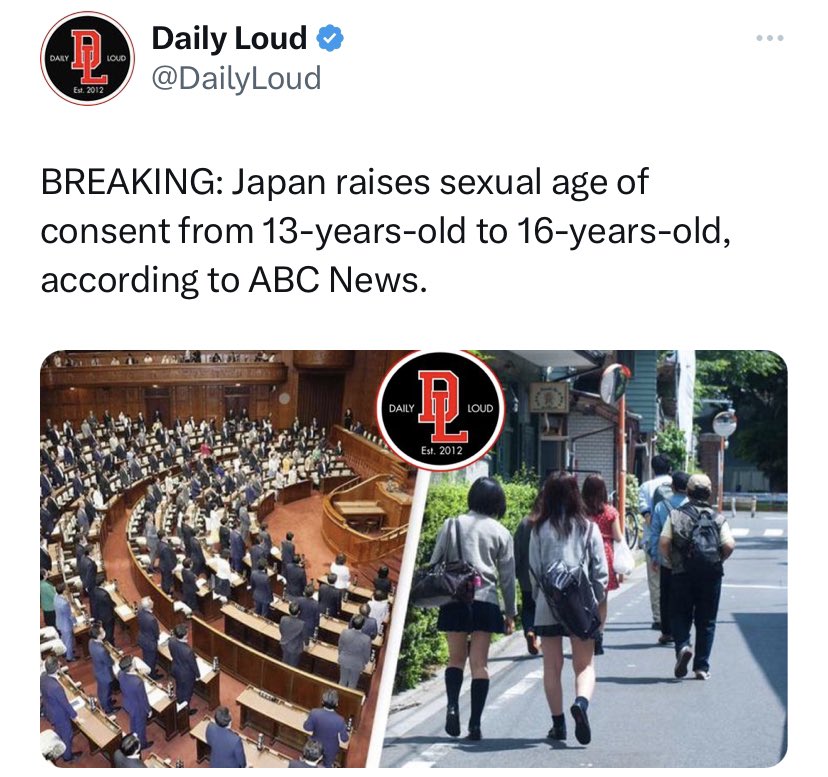 Japan raises age of consent to 16 from 13 Forums