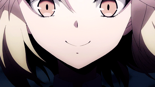 evil anime smile gif