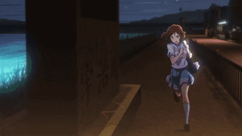 Kumiko from Hibike! Euphonium anime running