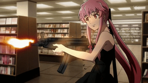 Anime Sniper and Gunner Girl Characters Yuno Gasai Mirai Nikki Future Diary