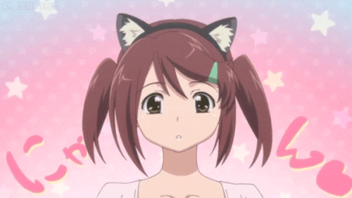 Ako from Kiss x Sis is a cute anime cat girl and nekomimi character!