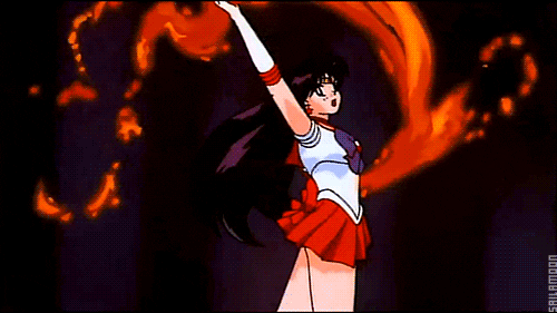 Anime Fire Users Rei Hino Sailor Mars GIF from Sailor Moon