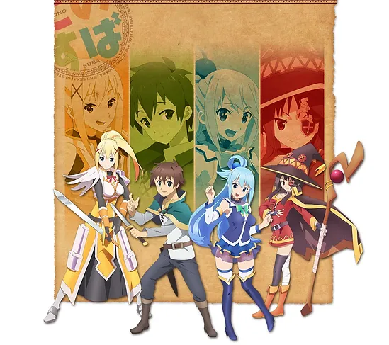 1920 X 1080] A wallpaper of the anime Konosuba I made. Took me 3 hours(  It's my first wallpaper)