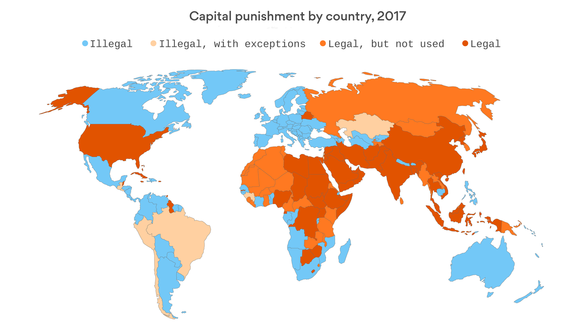 Страны в которых есть смертная казнь карта