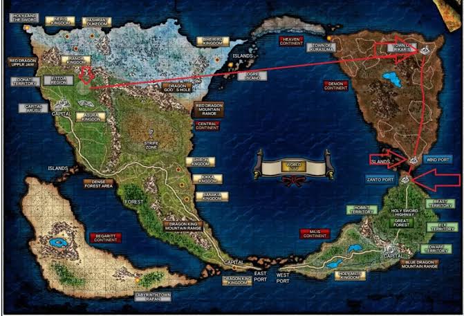 Mushoku Tensei: World map of Rudeus Journey until Season 2 episode