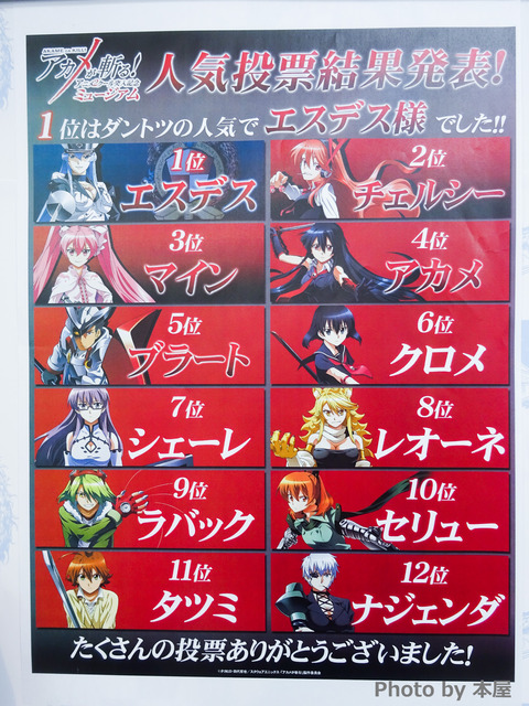 Akame Ga Kill character popularity poll - Forums 