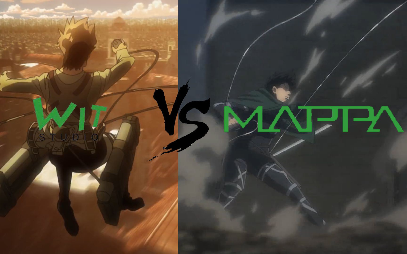 MAPPA vs Wit Studio Animation Comparison with same scene of Attack on Titan
