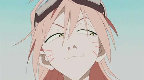 Haruko Haruhara from FLCL has a pretty cute anime smile!