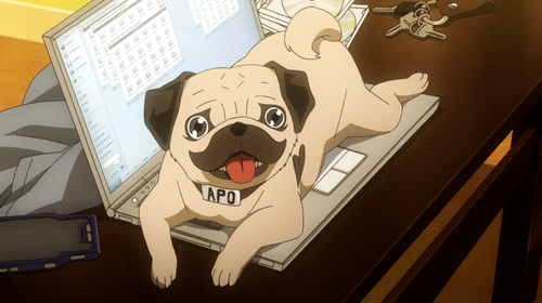 Apo is a cute anime dog from Uchuu Kyoudai (Space Brothers)