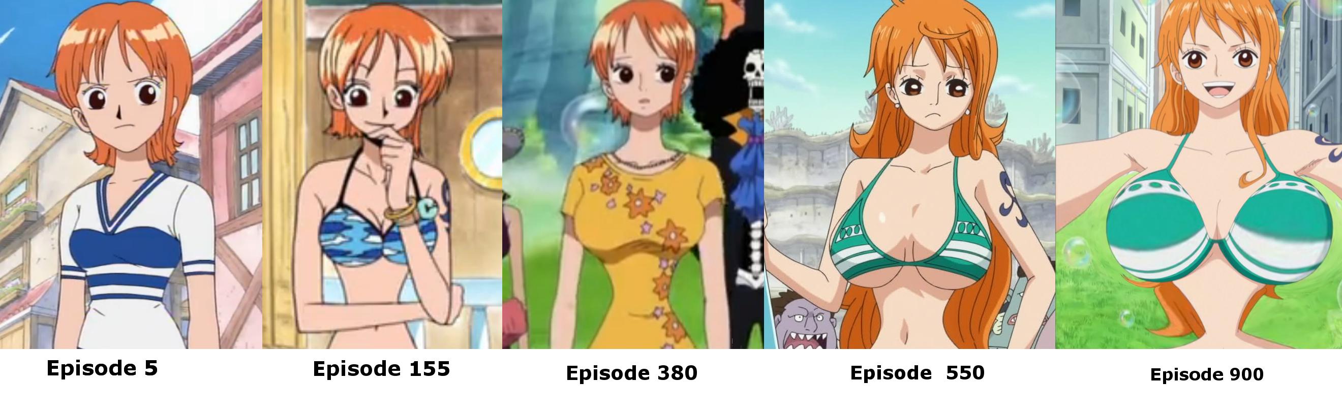 p.s. you can see how nami has evolved over the years at 900 she'll be ...