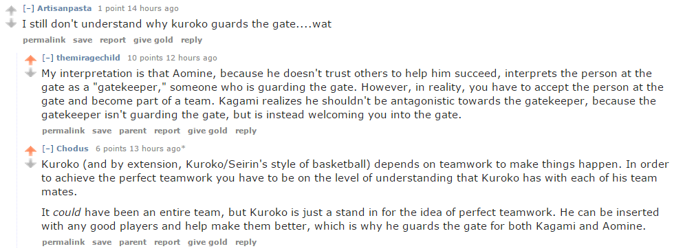 So I was taking a look at Kuroko's Vanishing Drives and like, is this ever  explained after we know the actual mechanics of it? I mean, was Kagami just  thinking about himself