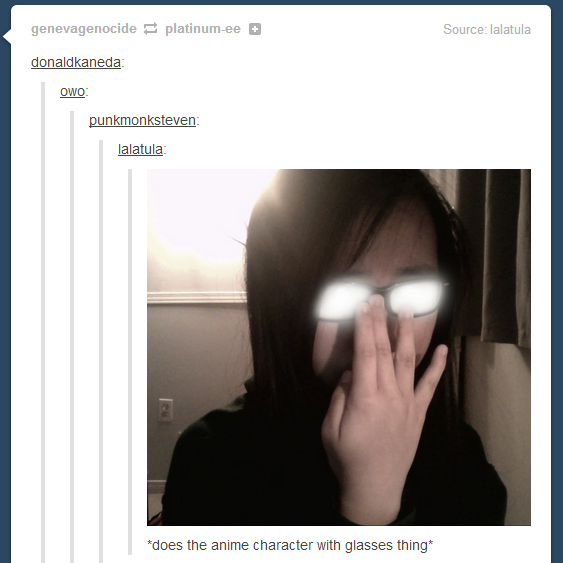 anime glare glasses