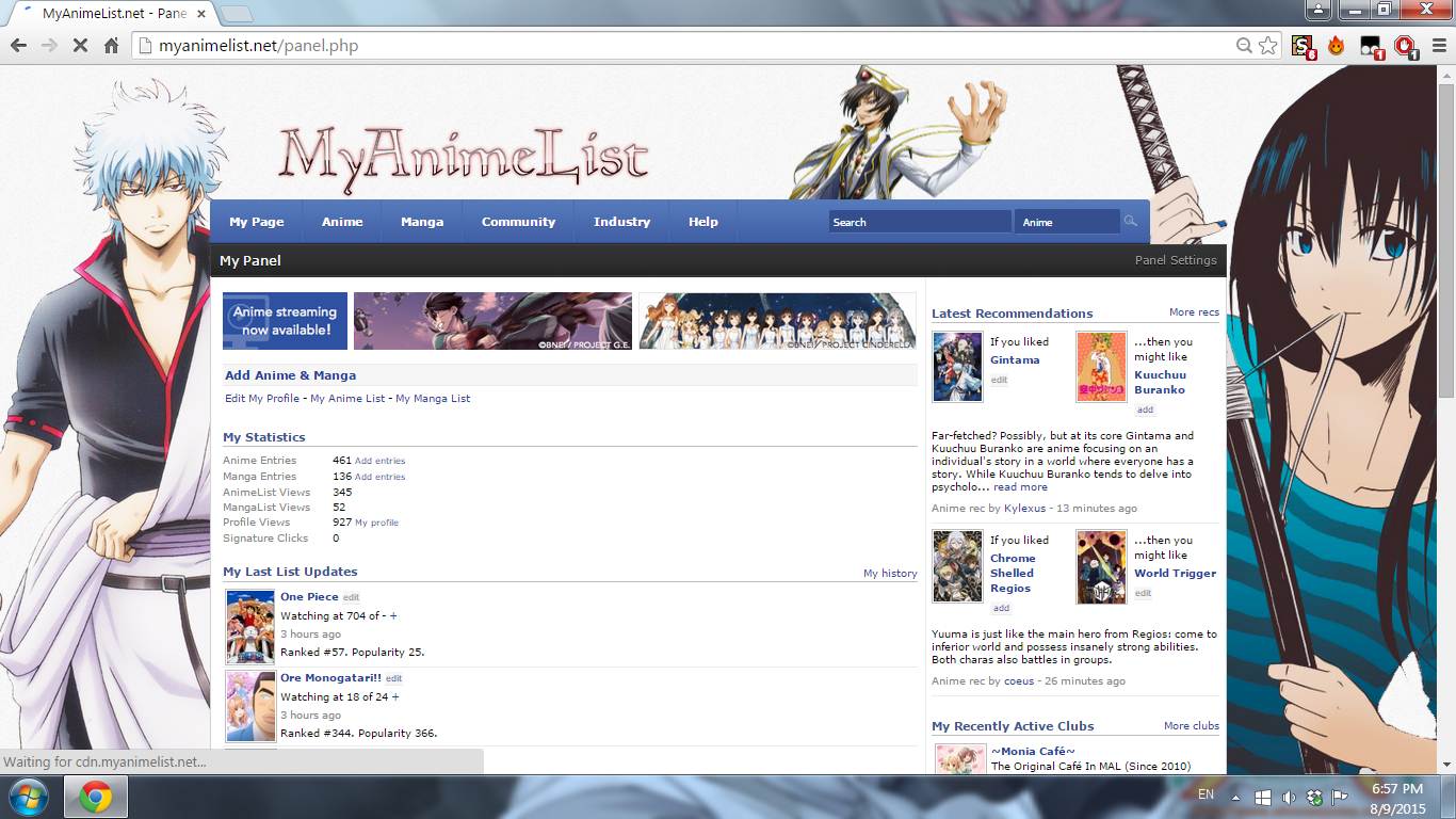 Perosnalised MyAnimeList - Forums - MyAnimeList.net