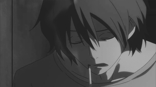 Anime Smoking Gif Black And White Scary gif trippy black and white cool