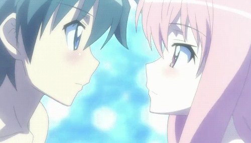 Anime Kiss Familar Of Zero GIF - Anime Kiss Anime Kiss - Discover & Share  GIFs