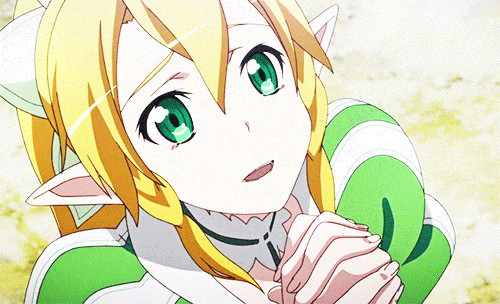 Leafa from Sword Art Online II has a cute anime smile!