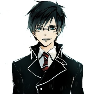 anime guy with green eyes and glasses