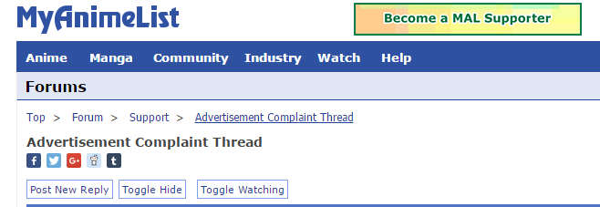 MAL myanimelist huge banner at the top of the page - Ad-Blocking