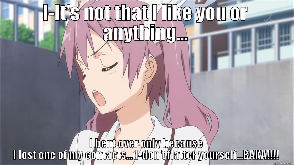 So that not to. Baka цундере. Тян обиделась и отвернулась.