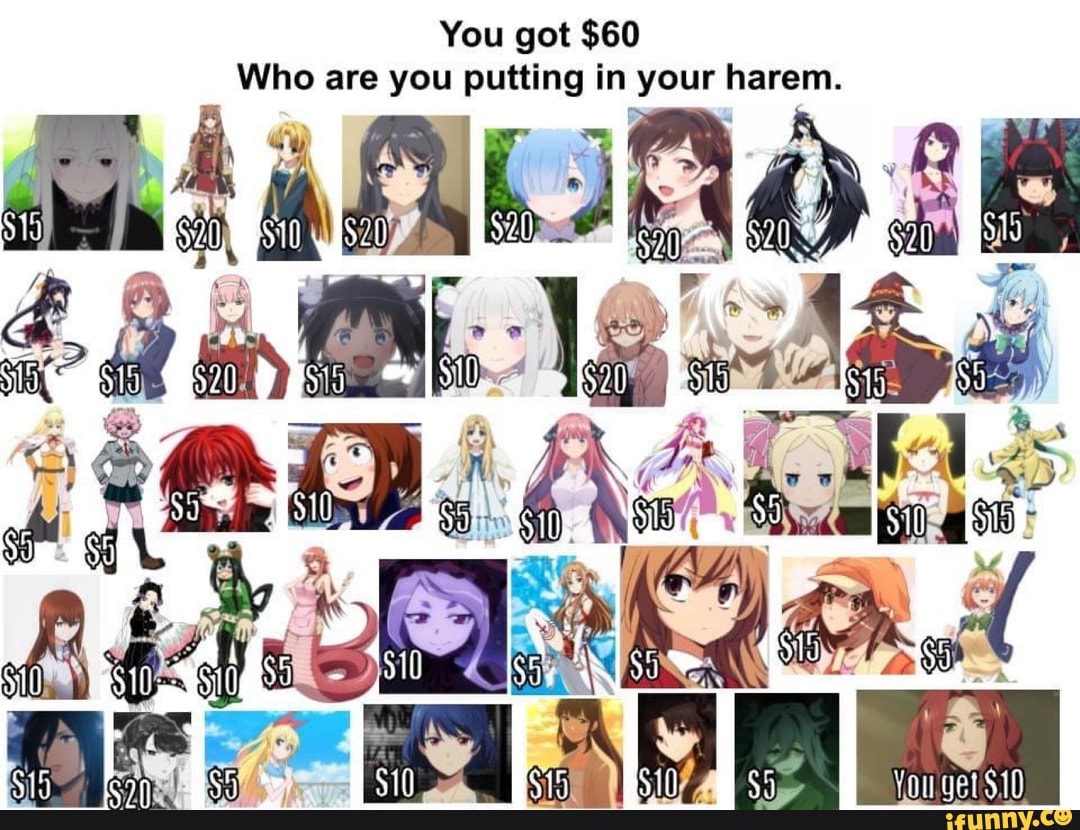 You have $60 to make your harem: Who are you picking? - Forums ...