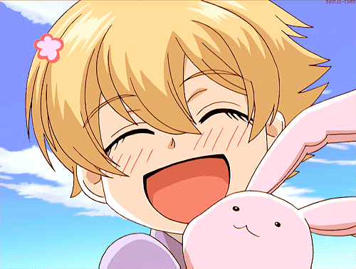 Honey from Ouran High School Host Club has a cute anime smile!